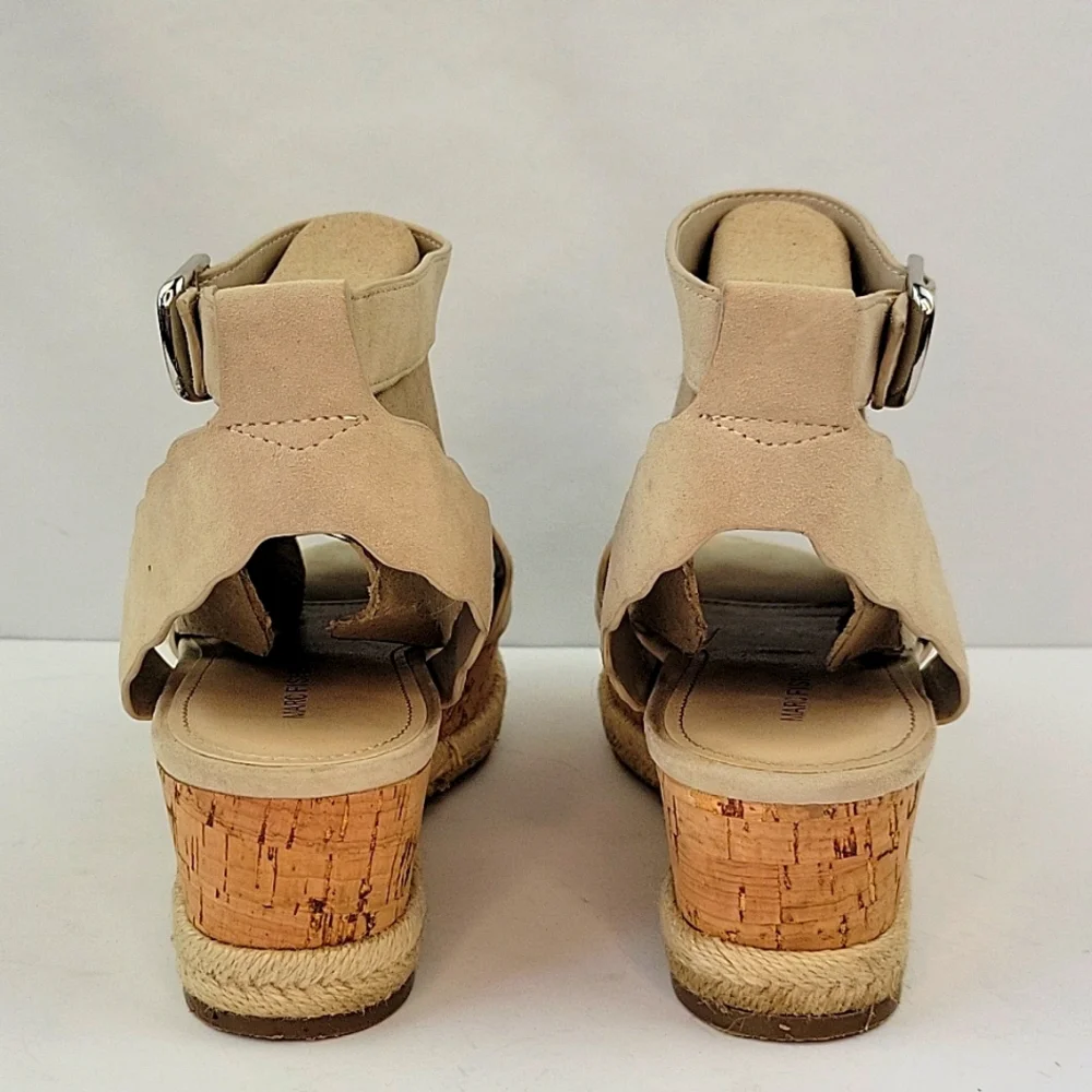 Marc Fisher Faithful Cork Wedge Espadrille Sandals Size 7